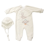 Комбинезон велюровый с шапочкой Elfiki Піпо, р.68, молочный (КТ-39068) - Pampik - 2