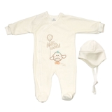 Комбинезон велюровый с шапочкой Elfiki Піпо, р.68, молочный (КТ-39068) - Pampik