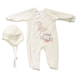 Комбинезон велюровый с шапочкой Elfiki Міа, р.68, молочный (КТ-40068) - Pampik