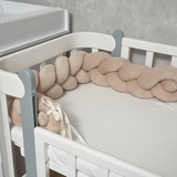 Бампер-косичка Twins 3-х прядна, велюр, 240 см, бежевий (2020-K3-240-02) - Pampik