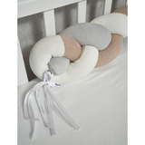 Бампер-косичка Twins Ego 3-прядна, велюр, 240 см, екрю/бежевий/сірий (2020-K3-240E-1002) - Pampik - 3