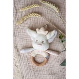 Игрушка-погремушка с деревянным прорезывателем Elfiki Эльфик Айли, розовый (ІГ-0111) - Pampik - 5