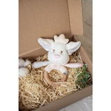 Игрушка-погремушка с деревянным прорезывателем Elfiki Эльфик Айли, розовый (ІГ-0111) - Pampik - 4