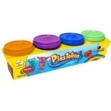 Набір маси для ліплення Plastelino 4 кольори неон - Pampik